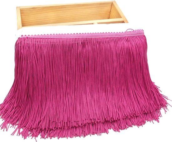 5 meter zijden franjes, kwastjes, franjeband, snijfranjes, decoratieband, decoratieband, dansfranjes, naai-accessoires voor doe-het-zelf knutselen, kleding, kostuums, naaien, decoratie, roze