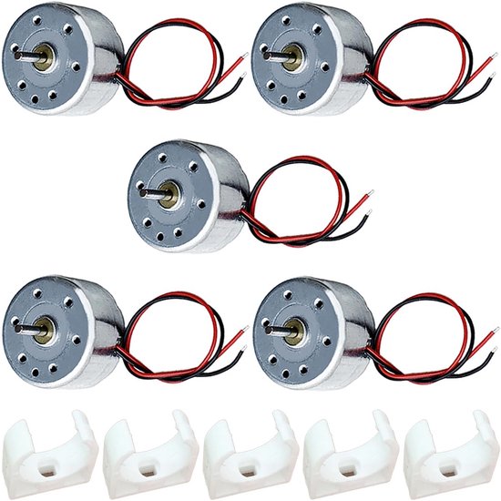 5 stuks RF-300 DC motor 1V-6V 2mm (golfdiameter) 5 mm (golflengte) 5200 omw/min reparatieonderdeel voor speelgoed, auto, mini-ventilator, doe-het-zelf model voor Arduino