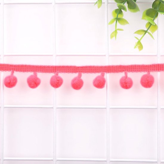 5 yards 12 mm pompons boord om te knutselen, decoratielint met pompons, pompons, franjeboord, sierband, decoratieve rand, naai-accessoires voor doe-het-zelf knutselen, kledingstukken, kostuums