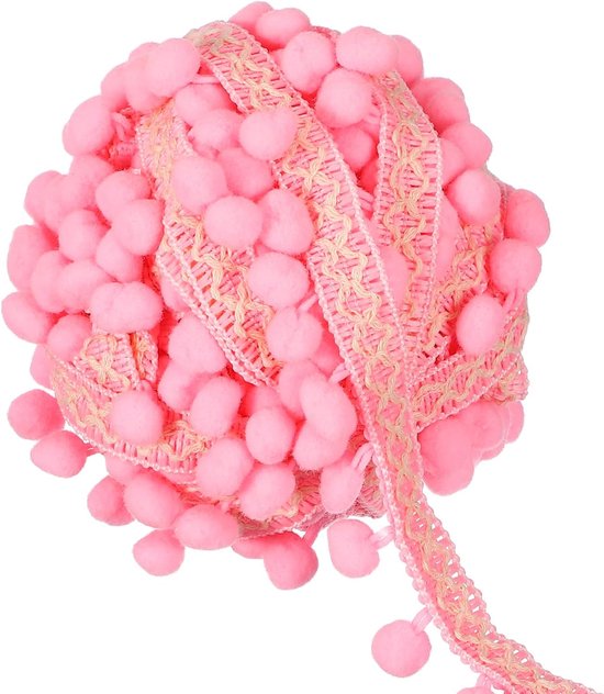 5 yards Pompom Fransenband, 12 mm, om te naaien, kwastpunt voor