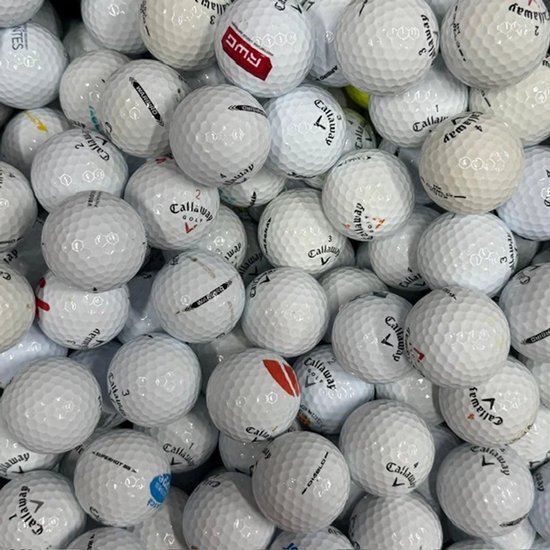 50 Stuks Callaway Mix Gebruikte Golfballen/Lakeballs - AAAA Kwaliteit + 2 Stuks YourLakeBalls Tees