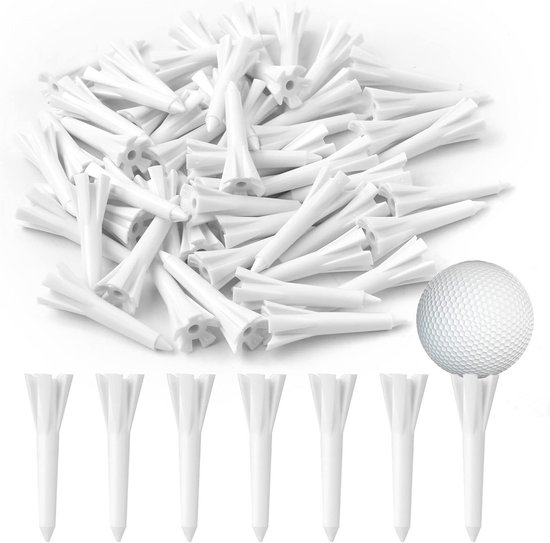 50 Stuks Korte Golf Tees - 38mm Kunststof Golfaccessoires voor Training en Oefeningen van Merkloos