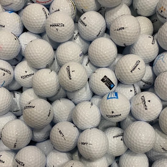 50 Stuks Pinnacle Soft Gebruikte Golfballen/Lakeballs - AAAA Kwaliteit + 2 Stuks YourLakeBalls Tees