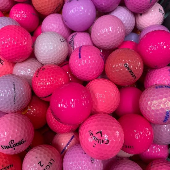 50 Stuks Roze Gebruikte Golfballen/Lakeballs Mix (Roze) + 2 Stuks YourLakeBalls Tees