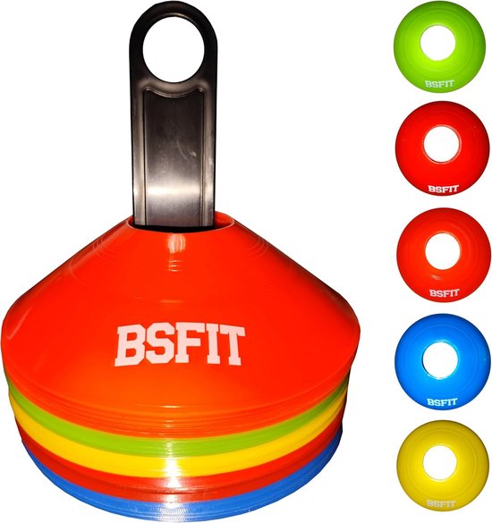 50 Trainingskegels Voetbal Disc Markers Set met Opbergstandaard van Merkloos