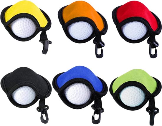 6-Pack Waterdichte Golfbal Cleaner Pouch, Handige Waszak voor Golfballen met Carabiner, Perfecte Cadeau voor Golfers