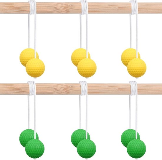 6 stuks golfballen voor laddergolf en andere werpspellen voor buiten, kinderen en training. Perfect voor groepsevenementen, strand en picknicks. van Merkloos