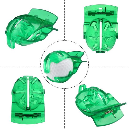 6x Golfbal Lijn Lijnmaker Set met 4 Kleuren Stift | Professionele Golf Markering Hulpmiddel voor Putting