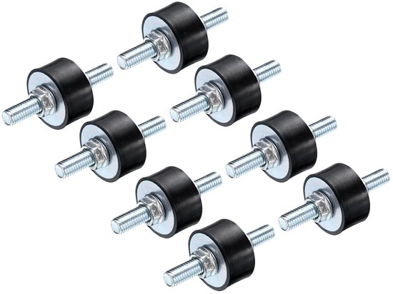 8 stuks isolatiehouders rubber M8 x 23 mm schroeven 30 x 15 mm mannelijke schokdemper trillingen verzinkt fittingen met cilindrische schroefdraad isolatoren anti-vibratie 16 stuks