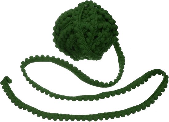8 yards Pom Trim lint 0,4 inch breed donkergroen pompon franje lint naaien franje stof band voor doe-het-zelf knutselen gordijn kleding kussen woonaccessoires 5 mm