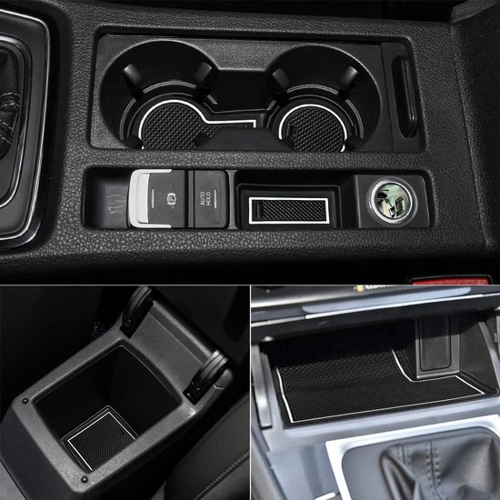 9-Delige Set Antislip Interieur Matten voor Golf 7 - Anti-Stof & Krasbescherming in Wit van Merkloos