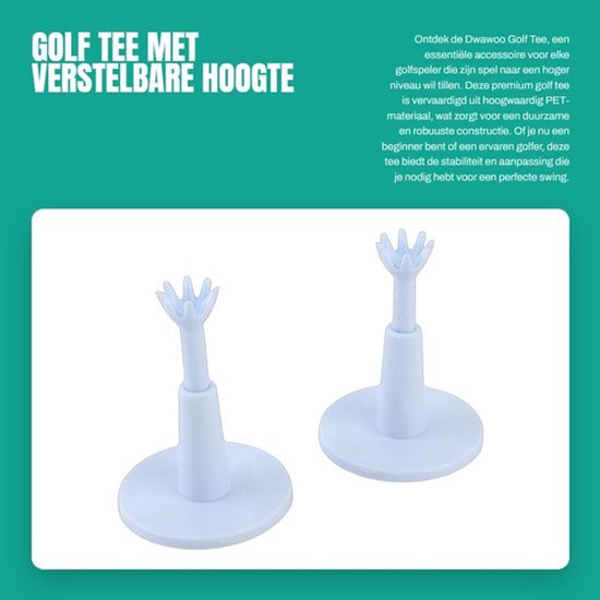 Accessoires - Golf Tee - Verstelbare Hoogte 53-73 mm - T-base 53 mm - Duurzaam PET Materiaal - Lichtgewicht en Robuust - Golftee