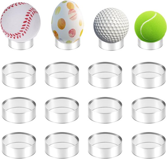 Acryl balhouders 15 stuks - transparante ringstandaard - perfect voor baseball en golfballen - ShopVlot