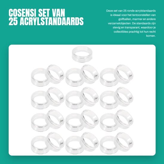 Acrylstandaard - 25 Stuks - Ronde Golfbal Houder - Marmer - Collecties - Perfect voor Presentatie - Golfbalhouder