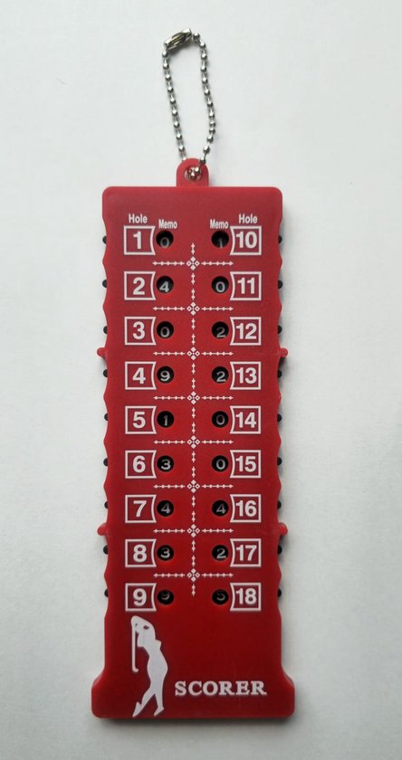 Actie4you® - 18 hole Teller - Golf score teller - Rood - Slagenteller - Handteller - Golftrainingsmateriaal – Golf Accessoires - Handige scoreteller - Golfscore teller – Golfscoreteller - Rood van Merkloos