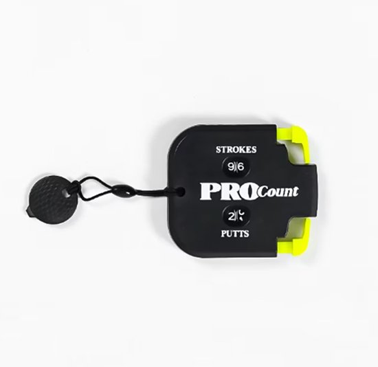 Actie4you® - Golf Score Teller - Golfaccessoires - Dubbele Wijzerplaat voor 2 Spelers - Scoreteller - Golf Slagen- & Putting Teller - Golfballen Golf Slagenteller - Zwart Geel van Merkloos