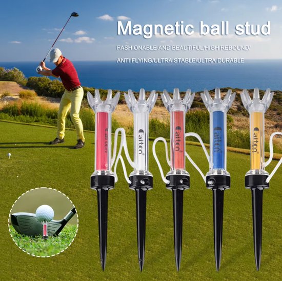 Actie4you® - Magneet Golf Tees- Golf accessoires - Tee - 360° draaibaar - 79 mm – 5 Stuks van Actie4you