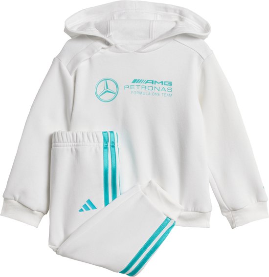 adidas Performance MERCEDES - AMG PETRONAS FORMULA ONE TEAM DNA BABY JOGGINGPAK MET LANGE MOUWEN - Kinderen - Wit- 92 van Adidas