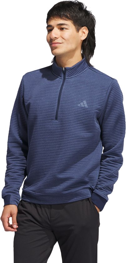 adidas Performance Ultimate365 DWR Textured Pullover met Korte Rits - Heren - Blauw- L van Merkloos