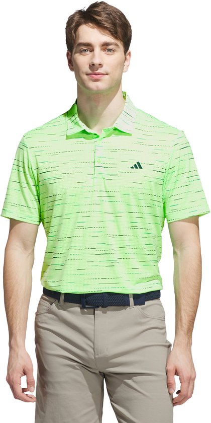 adidas Performance Ultimate365 Mesh Glimmer Print Poloshirt - Heren - Groen van Merkloos