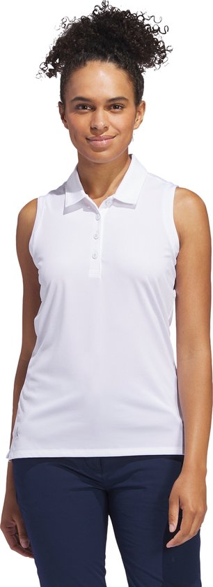 adidas Performance Ultimate365 Solid Mouwloos Poloshirt - Dames - Wit- M van adidas