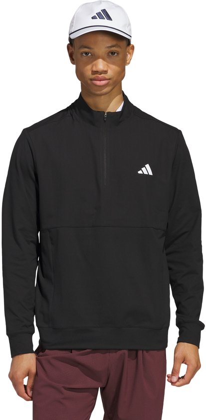 adidas Performance Ultimate365 Tour Pullover met Korte Rits - Heren - Zwart van Merkloos