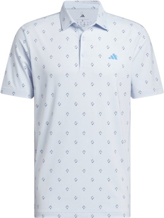 Adidas Ultimate Essence Print Climacool Heren Golfpolo Lichtblauw Blauw