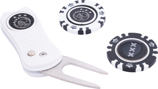 Ajax Golf Gift Set - Pitchfork Met 2 Ball Markers met Ajax logo