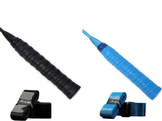 aladdien - Gripband - Antislipband - Verbeter je grip - Zwart en blauw - Tennisrackets - Badmintonrackets - Golfbal - 2 stuks