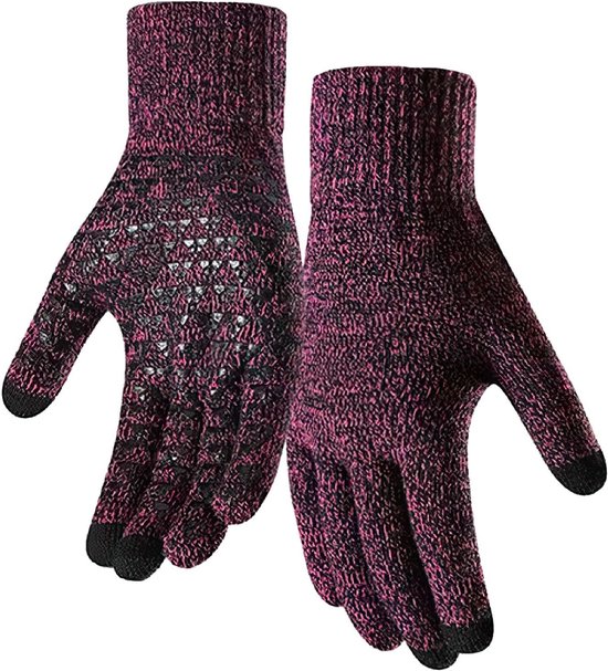 Allecta - Dames Thermische Handschoenen voor Winter, Hardlopen, Fietsen - Touchscreen - Rijhandschoenen - Rozerood van Merkloos