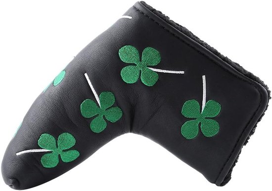 Allecta - Golf Putter Cover voor Blade Headcover Accessoire in Zwart Polyurethaan met Vierklaver - Sportieve Bescherming met Stijlvol Design van Allecta