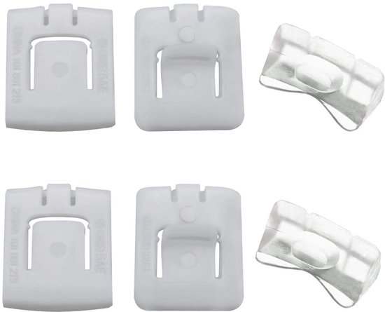 Allecto - Autostoelrail runner - Schuifregelaar set - Wit - Bevestigingsclips - Geschikt voor MK1 MK2 MK3 Golf - 6 stuks van Merkloos