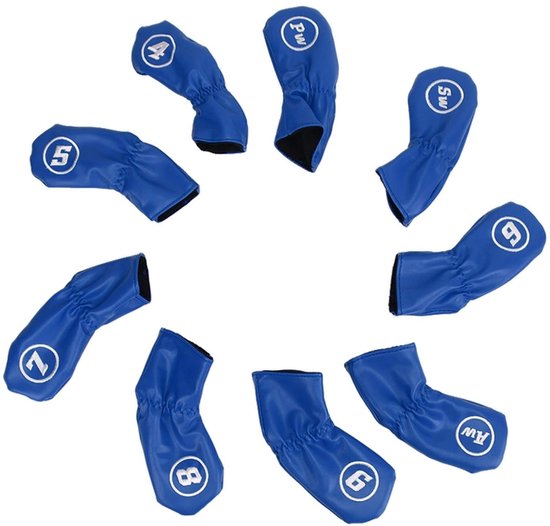 Allecto - Golf Head Cover Set - 9 Stuks - Waterdichte Bescherming - PU Materiaal - Golf Club Hoofdbedekking - Geschikt voor Links- en Rechtshandige...