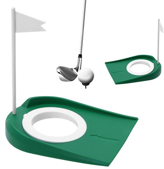 Allecto - Golf Putting Mat - Indoor Putting Green - Perfect voor Thuis en Buiten - Groen - Oefen Cup met Vlag - Ideaal voor Kinderen en Volwassenen
