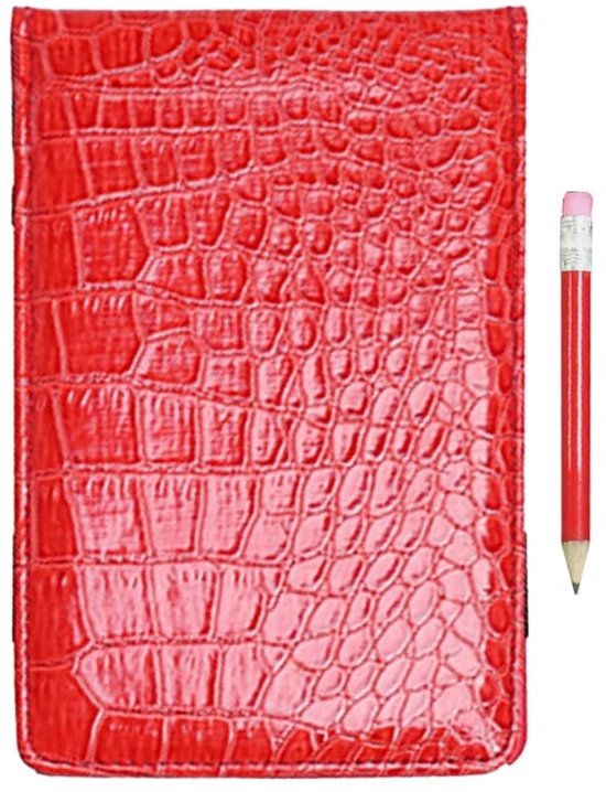 Allecto - Golf Scorecard Houder - PU Lederen Score Boek - Rood - Potlood Inclusief - Perfect voor Golfer - Luxe en Verfijning