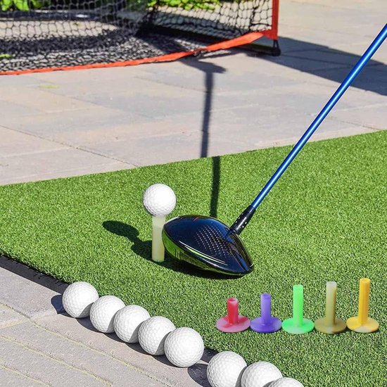 Allecto- Golf Tees - 6 stuks - Rubber - Houder Stand - Driving Range - Mats - Home Office - Achtertuin - Praktijk - Multicolor. van Merkloos