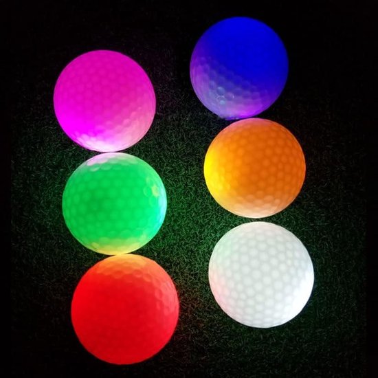 Allecto- Golfballen voor nachtelijk gebruik - Verlichting - Rood - Accessoires voor nachtelijk golfen - Roze Yellow - Geschikt voor alle golfuitrustingen - Glow in the dark feature van Merkloos