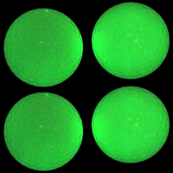 Allecto Plus - Fluorescerende golfballen voor nachtsporten - Set van 4 - Lichtgevende bal - Elastisch en helder - Automatisch lichtabsorberend