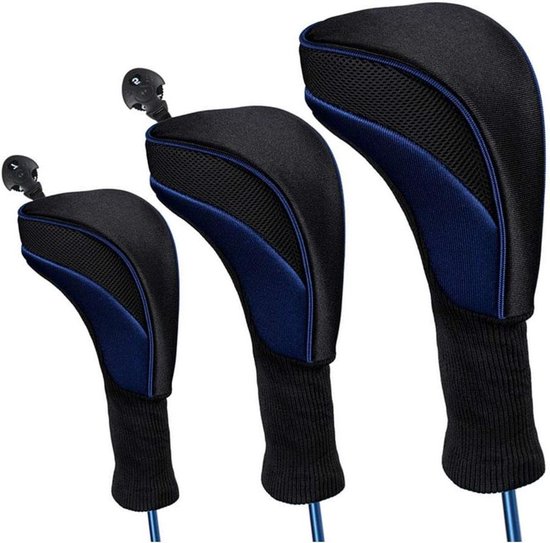 Allecto plus - Golf driver hout hoofd club covers set van 3 stuks voor bescherming van golfuitrusting