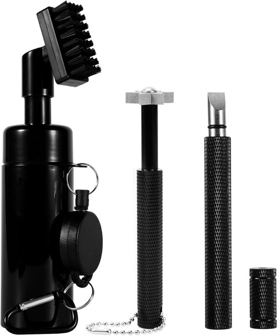 Allecto Plus - Golf Reinigingsset voor Golfclubs en Groeven - Zwarte Golfclub Reinigingsborstel inclusief Golfbalreiniger - Handig Schoonmaakgereedschap voor Mannen en Golfliefhebbers van Allecto Plus