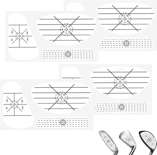 Allecto Plus - Golf slagzone analyse stickers voor rechtshandige golfers - 150 stuks