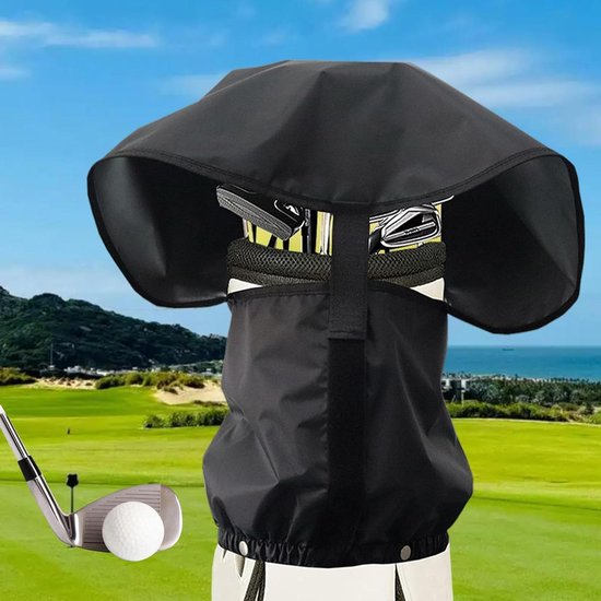 Allecto Plus - Golf Tas Regenhoes Waterdicht Zwart - Regen Cape voor Golf Bags - Golf Regen Cover - Draagbare Golf Regenkap - Golf Tas Push Carts - Beschermhoes voor golftas - Outdoor gebruik