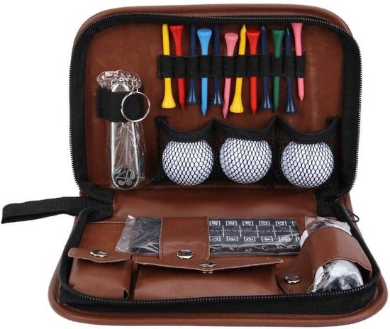 Allecto Plus - Golfer Tool Kit Tas | Golfaccessoires voor mannen en vrouwen | Multifunctionele golfgereedschapset | PU tas voor cadeau | Handige golfset met accessoires