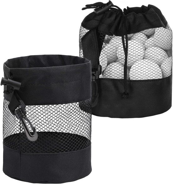 Allecto Plus - Golfken Nylon Mesh Golfbaltas 2 stuks met Trekkoord voor Golfaccessoires