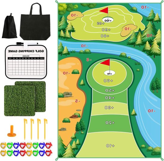 Allecto Plus - Golfmatset 120x180cm voor Indoor Golfspel - Chipping & Minigolf - Wasbaar - Golfaccessoires voor Familie & Kinderen - Speloefening