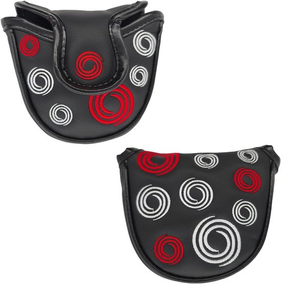 Allecto Plus - Zwarte Magnetische Putter Hoofddekkingen met Cirkel Borduurwerk - Golfaccessoires voor Hamerputter - Stijlvolle Headcover van Allecto Plus
