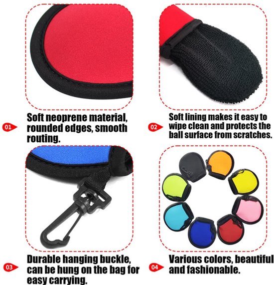 Allecto - Waszak voor Golfballen - Golfbal Cleaner Pouch