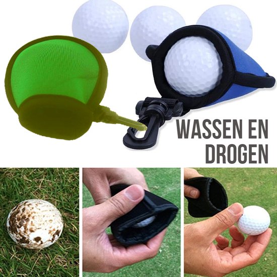 Allernieuwste Golfbal Wassen en Drogen Fel Groen - Golfball Washer Cleaner - Handig Cadeau Geschenk voor Golfers - Waterdicht - van Merkloos