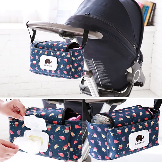 Allernieuwste® Kinderwagen Tas Luiertas Draagtas Buggy Reistas - Buggy Reis OpbergTas - Waterdicht Universeel - 33x14x16cm - KATJES van Allernieuwste