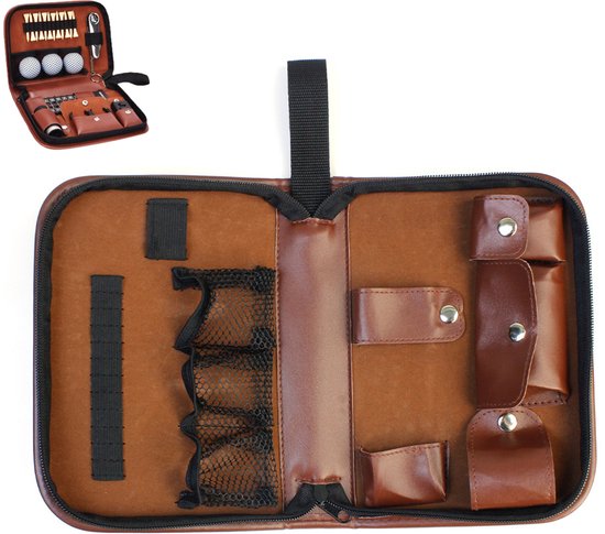 Alles-in-één golftas voor het opbergen van golfclubs - Golftas voor gereedschap - Accessoires niet inbegrepen - Bruin - 22,5*16*5 cm - Golfaccessoiretas - Golfopbergtas - Onmisbaar voor golf - Opbergdoos voor golfclubset van Merkloos